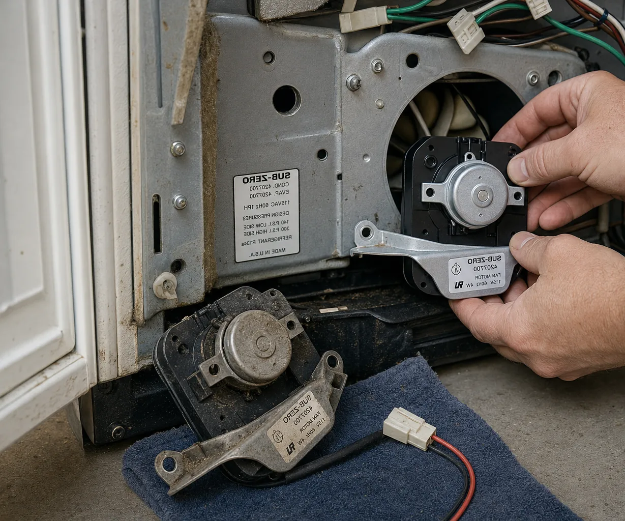 Close-up of an OEM appliance part replacement up close