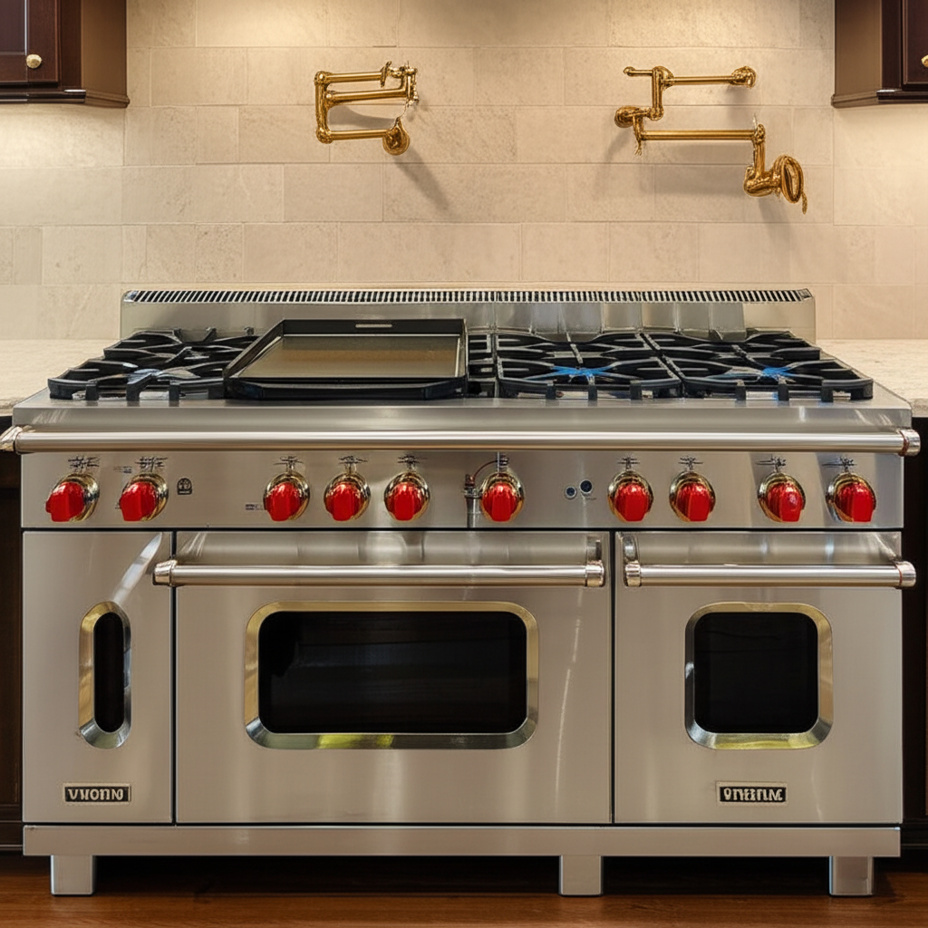 Viking Professional 6-burner range in luxury kitchen